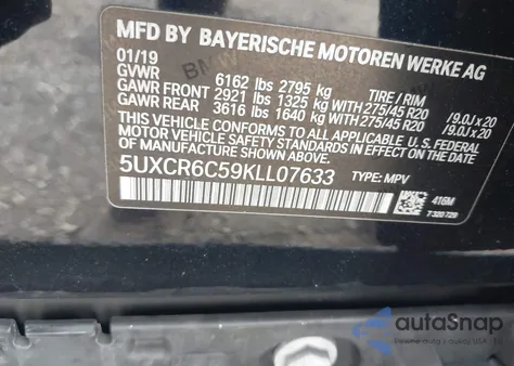 2019 BMW X5 xDrive40I from USA, damaged, VIN 5UXCR6C59KLL07633